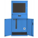 Armadio porta PC serie Standard, colore blu RAL 5012