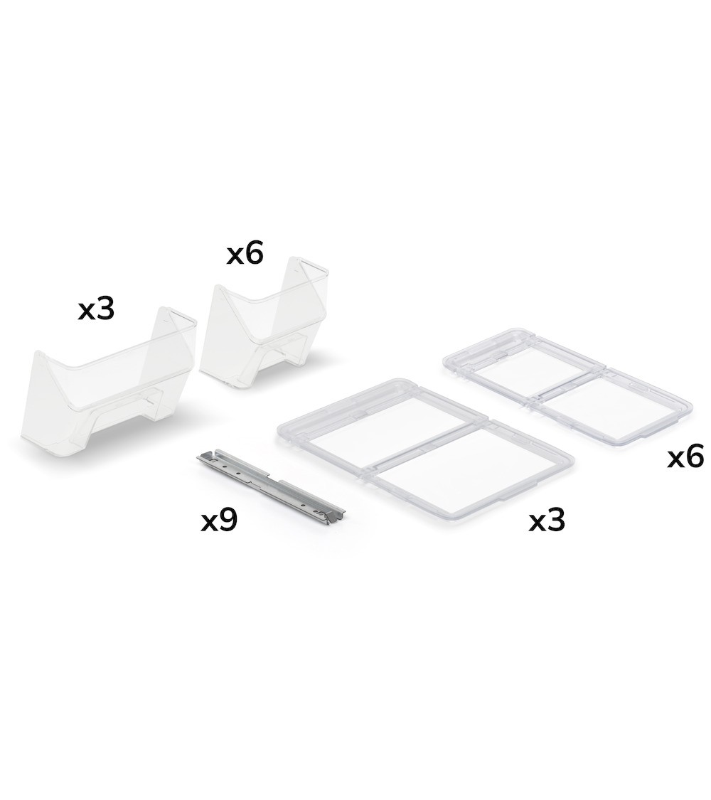 Kit 9 guide con coperchi e frontalini per contenitori RK Box Air