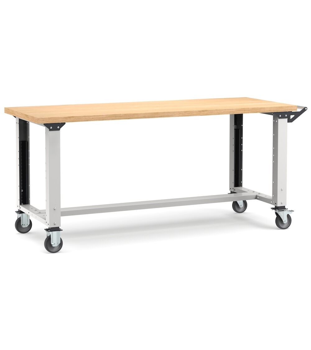 Banco professionale con ruote, 200 cm, grigio e antracite