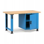 Banco professionale regolabile con porta e piano regolabile, 150 cm, blu e antracite