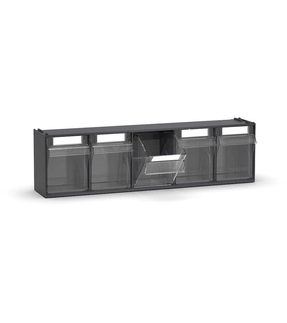 Cassettiera porta minuteria Visual Box, 5 cassetti, L600 x P140 x H168 mm