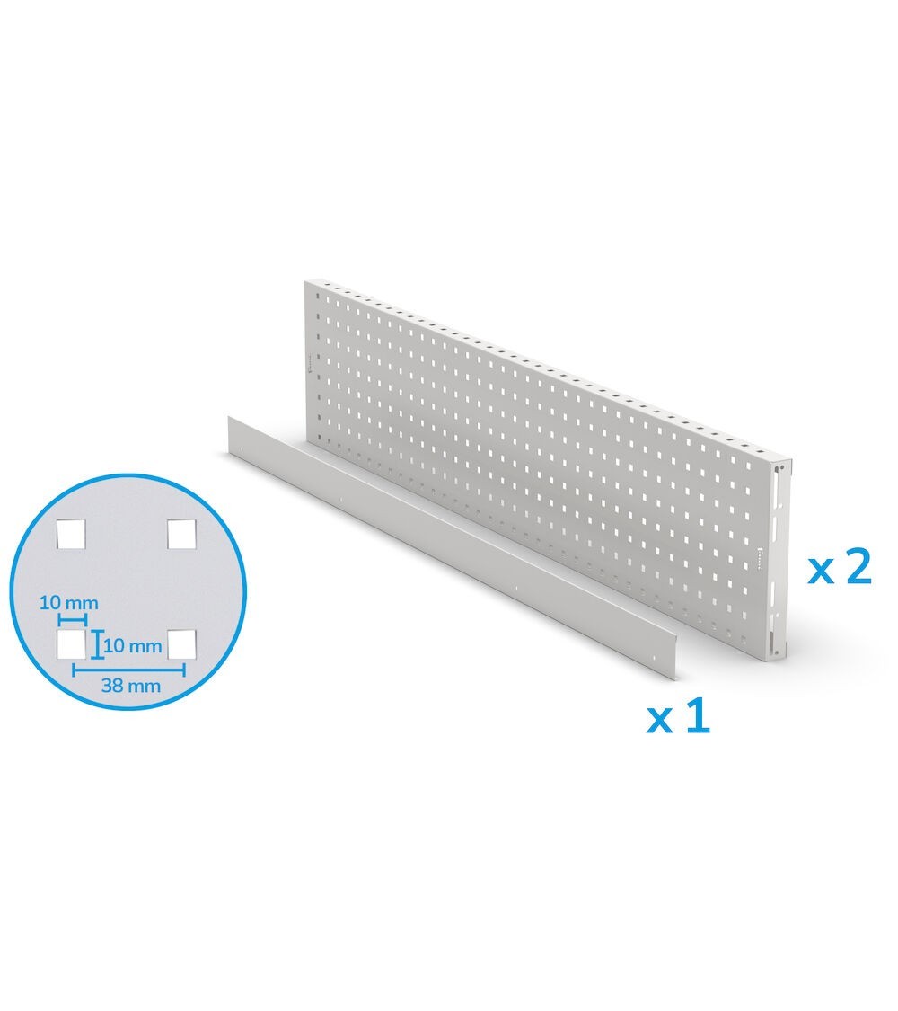 Kit 2 Pannelli porta attrezzi e 1 bordo, 1440x40x304 mm