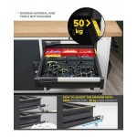 Banco con armadio a 4 cassetti, 1 vano con porta, 2 semipiani e parete forata, MASTERBR2009