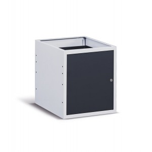 Cassettiera con anta e piano regolabile, 50 cm, Grigio