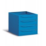 Cassettiera per banco, 4 cassetti, 63 cm, Blu