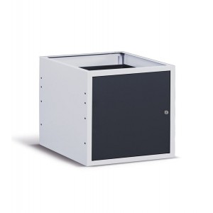 Cassettiera con 1 anta e 1 piano regolabile, 63cm, Grigio