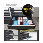 Cassettiera porta attrezzi, 8 cassetti 2x75 4x100 1x150 1x200, L1020 x P573 x H1000 mm