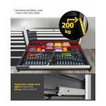 Cassettiera porta attrezzi, 11 cassetti 2x75 4x100 3x150 2x200, L1020 x P573 x H1500 mm
