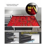 Armadio portautensili con porte a 7 cassetti, 3 piani regolabili, L1020 x P573 x H2000 mm