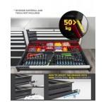 Armadio portautensili con porte a 7 cassetti, 3 piani regolabili, L1020 x P573 x H2000 mm
