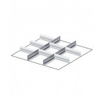 Set 2 divisori longitudinali, 7 divisori trasversali per cassetti con H 75 mm, 27x27 EH