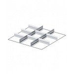 Set 2 divisori longitudinali, 7 divisori trasversali per cassetti con H 100/125 mm, 27x27 EH