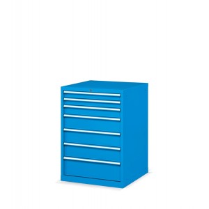 Cassettiera da lavoro, 7 cassetti, Standard, Blu