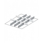 Set 3 divisori longitudinali, 8 divisori trasversali per cassetti con H 75 mm, 27x36 EH