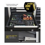 Cassettiera porta attrezzi, 6 cassetti ad estrazione telescopica 1x100 4x150 1x200, L714 x P726 x H1000 mm