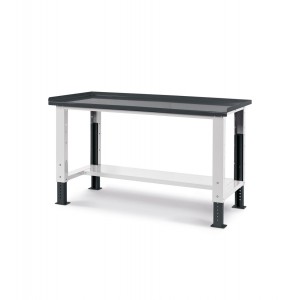 Banco Work Up con piano in acciaio, 150cm, grigio