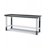 Banco Work Up con piano in acciaio, 200cm, Grigio