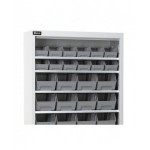 Armadio portacontenitori senza porte a battente, 14 piani e 72 contenitori Picking Box Air mis. 1/2, H 1651 mm, grigio chiaro