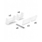 Kit 9 guide con divisori e frontalini per contenitori RK Box Air per scaffale a 4 piani
