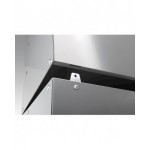 Scaffale a 5 ripiani grigio scuro con 12 contenitori RK Box Air blu cielo con divisori e frontalini, L496 x P304 x H546 mm