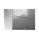 Scaffale a 5 ripiani grigio scuro con 12 contenitori RK Box Air blu cielo con divisori e frontalini, L496 x P304 x H546 mm