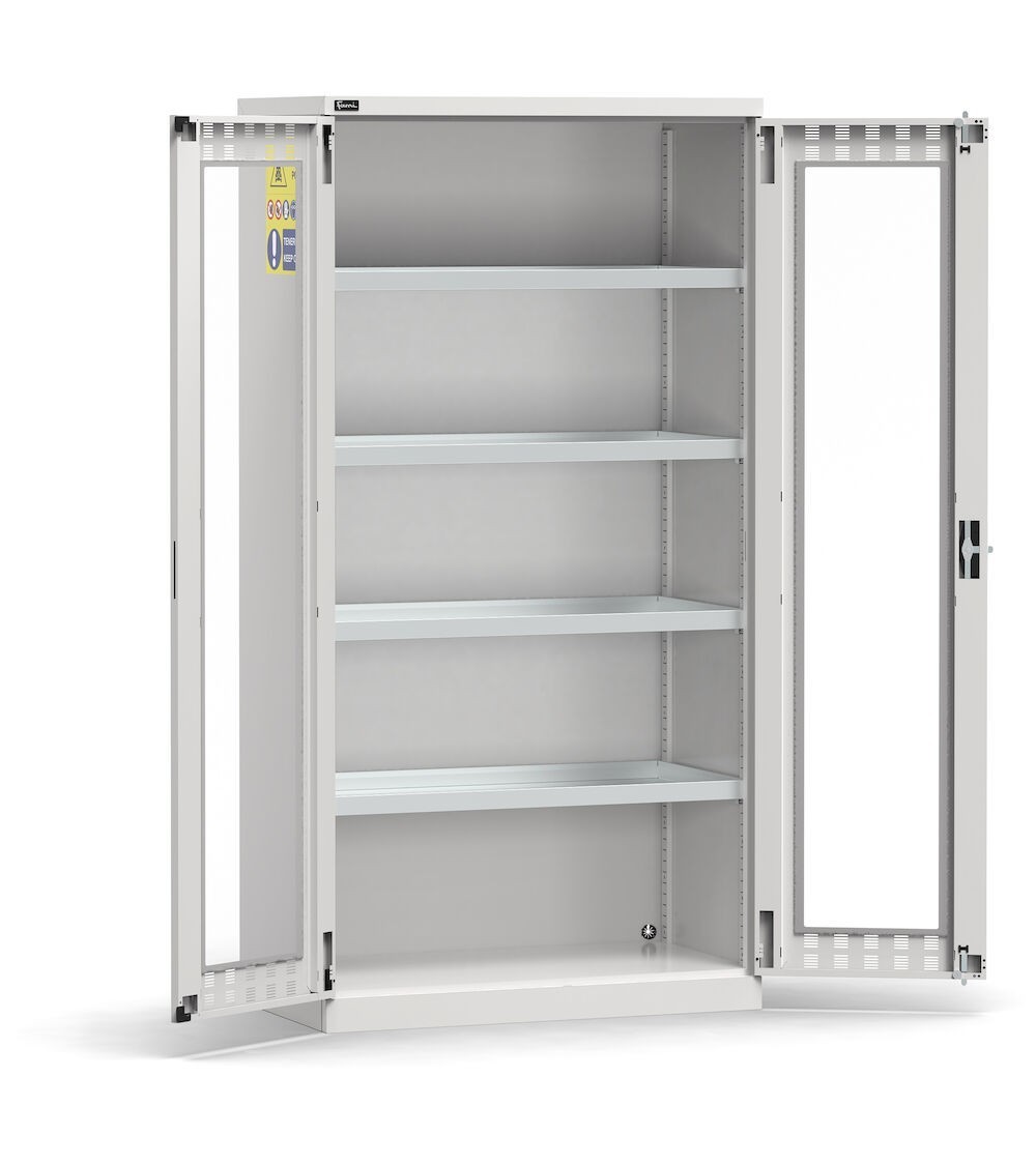 Armadio per prodotti chimici, ante in policarbonato, L1023 x P555 x H2000 mm, PERFOM14058