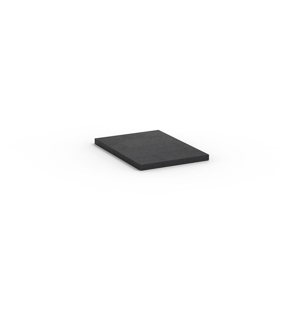 Top in acciaio gommato, L408 x P573 x H23 mm