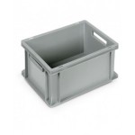 Contenitore Euro Box, L400 x P300 x H220 mm, fondo rinforzato, maniglie aperte