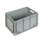 Contenitore Euro Box, L600 x P400 x H320 mm, fondo rinforzato, maniglie aperte