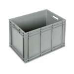 Contenitore Euro Box, L600 x P400 x H418 mm, fondo rinforzato, maniglie aperte