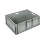 Contenitore Euro Box, L800 x P600 x H320 mm, fondo modulare, maniglie aperte