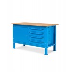 Banco da lavoro Work Up WORK1510 con 1 armadio a cassetti con 4 cassetti e 1 armadio con porta