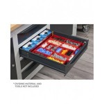 Banco da lavoro WORK2006 con 1 armadio a cassetti con 4 cassetti e 1 armadio con porta, L 200 cm