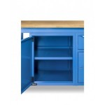 Banco da lavoro WORK2006 con 1 armadio a cassetti con 4 cassetti e 1 armadio con porta, L 200 cm