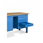 Banco da lavoro WORK2006 con 1 armadio a cassetti con 4 cassetti e 1 armadio con porta, L 200 cm