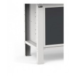 Banco con 4 cassetti, armadio con porta e ripiano, parete portautensili e accessori, 200 cm, Grigio e antracite