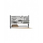 Banco professionale con 4 cassetti, parete e accessori, 150 cm, grigio e antracite