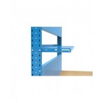 Banco professionale regolabile con parete e 9 cassetti, 200 cm, blu e antracite