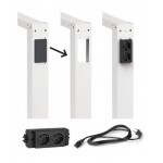 Banco professionale con 4 cassetti, anta, ripiano regolabile, morsa e allacciamenti, 200 cm, grigio e antracite