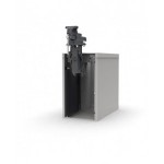Banco professionale con 4 cassetti, anta, ripiano regolabile, morsa e allacciamenti, 200 cm, grigio e antracite