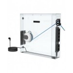 Banco professionale con 4 cassetti, anta, ripiano regolabile, morsa e allacciamenti, 200 cm, grigio e antracite