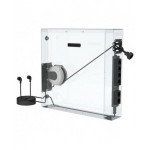 Banco professionale con 4 cassetti, anta, ripiano regolabile, morsa e allacciamenti, 200 cm, grigio e antracite