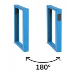 Banco professionale con 4 cassetti, anta, ripiano regolabile, morsa e allacciamenti, 200 cm, blu e antracite