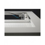 Banco professionale con 4 cassetti, anta, ripiano regolabile, morsa e allacciamenti, 200 cm, blu e antracite