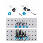 Banco professionale con 4 cassetti, anta, morsa e accessori, 200 cm, grigio e antracite
