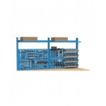 Banco professionale regolabile con parete e cassetto, 250 cm, blu e antracite