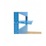 Banco professionale regolabile con parete e cassetto, 250 cm, blu e antracite