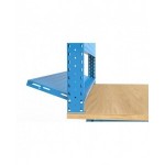 Banco professionale regolabile con parete e cassetto, 250 cm, blu e antracite