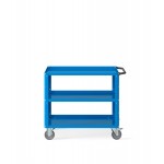Carrello Clever Large con piano in acciaio aggiuntivo e ruote in gomma antitraccia sintetica CLEVER1008, colore blu RAL 5012