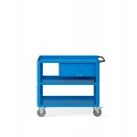 Carrello Clever Large con piano in acciaio aggiuntivo e cassetto CLEVER1019, colore blu RAL 5012